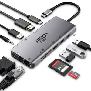 PiBOX USB C Hub Dock- 11 in 1 Dock
